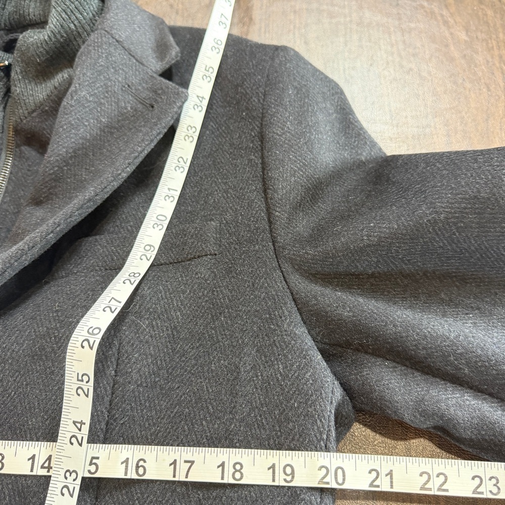 Egara Men's Black Wool-Blend Overcoat Jacket with Inside Zip Up Sz M - Picture 5 of 10